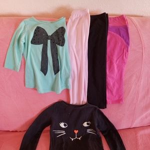 Sets of 5 3 leggings ang 2 sweaters